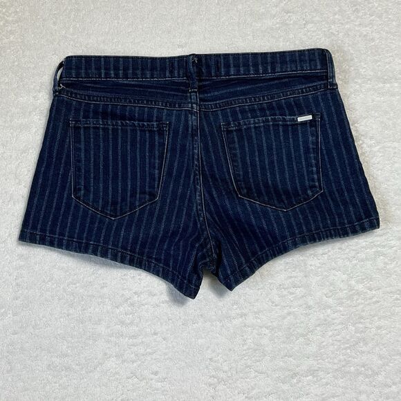 Abercrombie & Fitch Dark Blue Jean Shorts Women’s 24 Striped - Picture 3 of 17